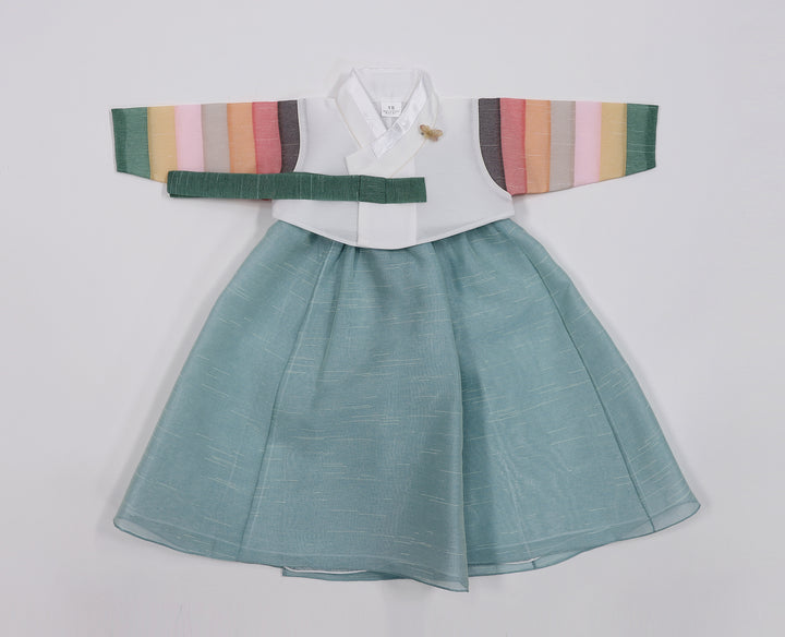 Korean Traditioanl Baby Girl Hanbok Clothing 100th Birth 1 Age Dol Party Celebration pastel Blue Saekdong