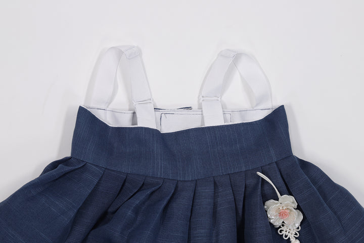 Korean Traditioanl Baby Girl Hanbok Clothing 100th Birth 1 Age Dol Party Celebration Ivory Navy