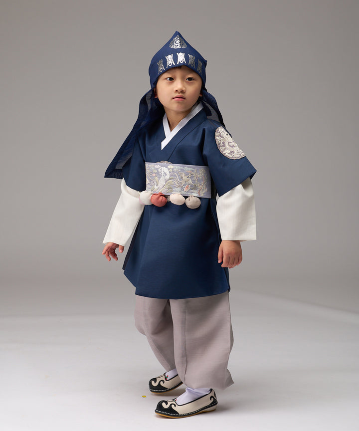 Korean Traditional Boy Baby Hanbok Dol Baikil Party Celebration 100th-10 Years&nbsp; Dark Navy DDB102