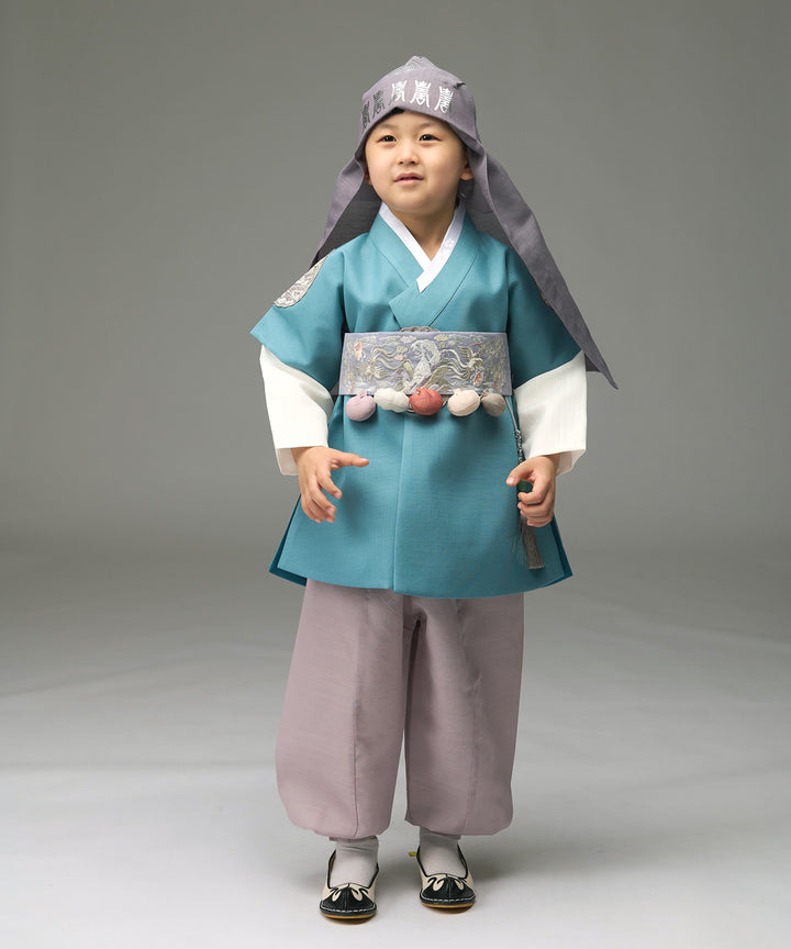 Korean Traditional Boy Baby Hanbok Dol Baikil Party Celebration 100th-10 Years&nbsp; Green DDB110