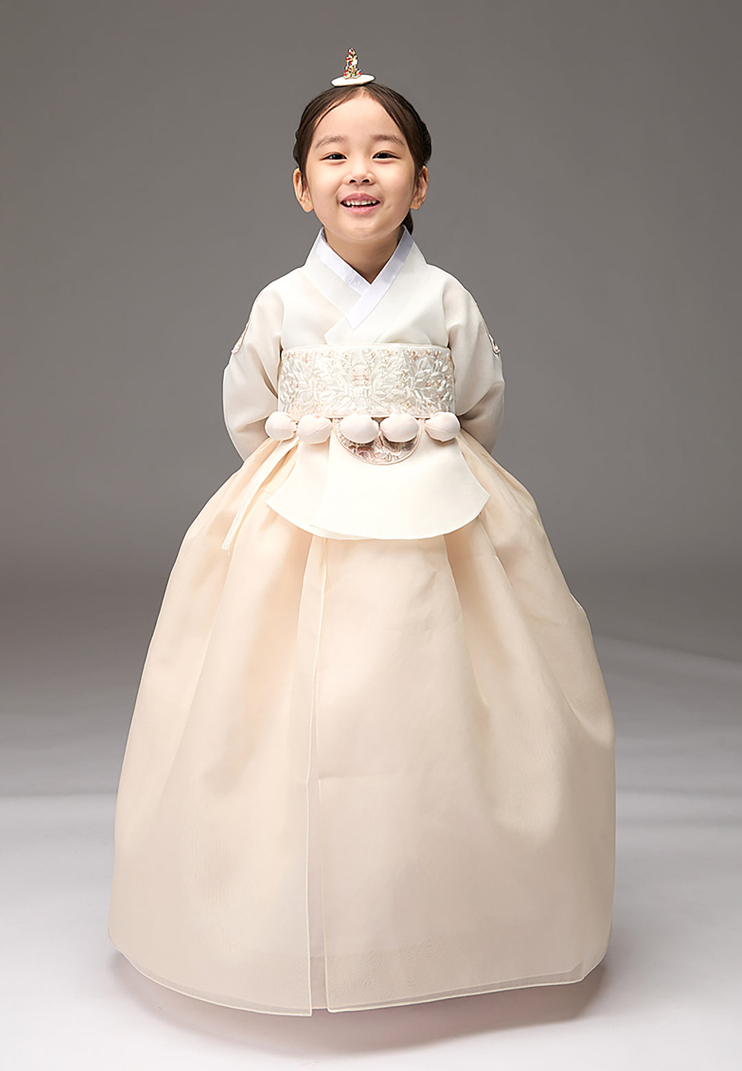 Hanbok Girl Baby Korea Traditional Clothing Set First Birthday Celebration Party Celebration 1–8 years Ivory Beige DGH102