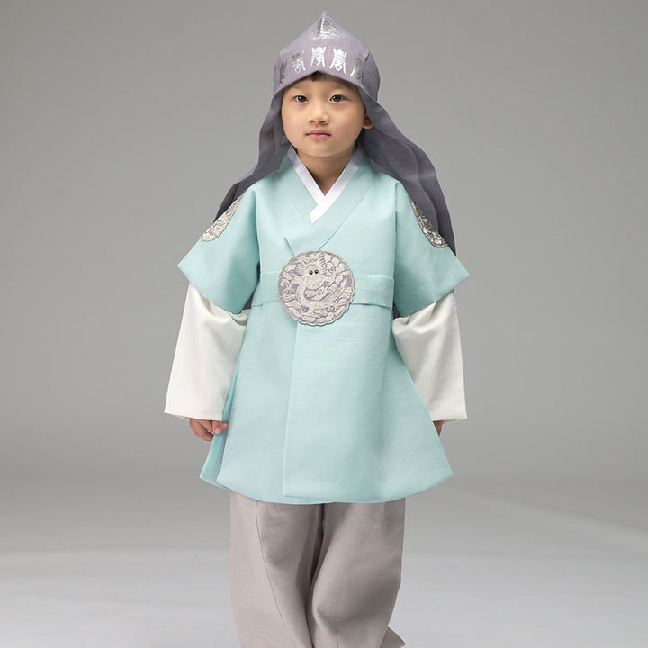 Korean Traditional Boy Baby Hanbok Dol Baikil Party Celebration 100th-10 Years&nbsp; Bright Mint DDB104