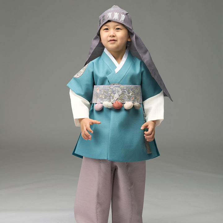 Korean Traditional Boy Baby Hanbok Dol Baikil Party Celebration 100th-10 Years&nbsp; Green DDB110