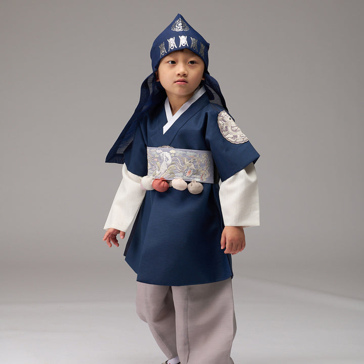 Korean Traditional Boy Baby Hanbok Dol Baikil Party Celebration 100th-10 Years&nbsp; Dark Navy DDB102