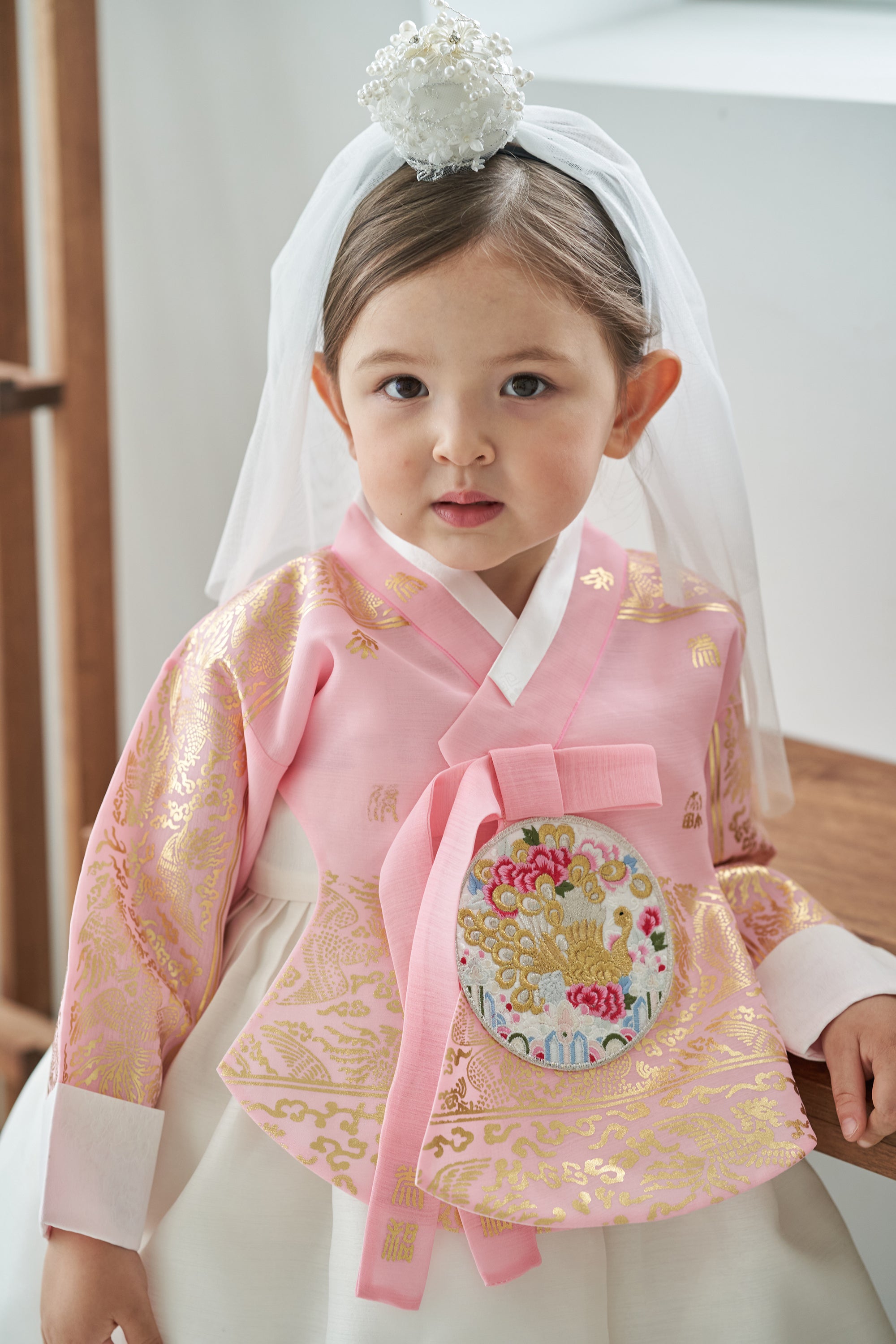 Pink Lace Dress Hanbok, 1~12y/o Girl, Modern Hanbok, Korean 1ST on sale Birthday Party, Dol, Hanbok Set, Korean Traditional Dress