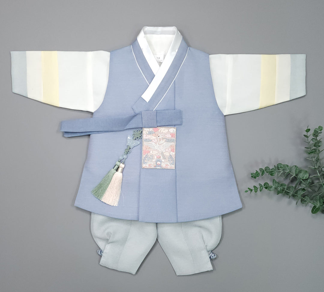 Korean Traditional Boy Baby Hanbok Dol Baikil Party Celebration 100th-15 Ages Blue JYB105