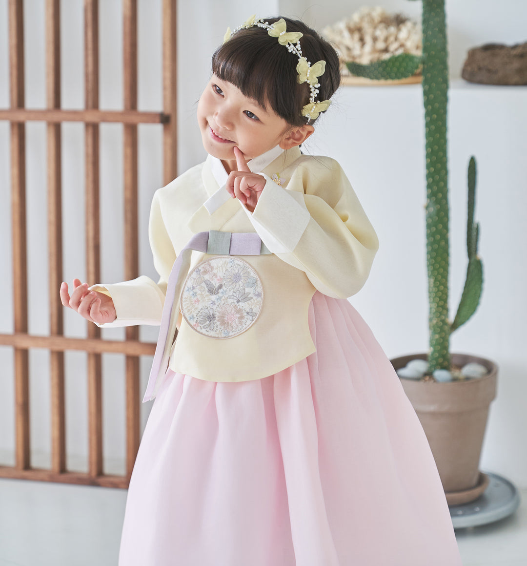 Hanbok Girl Baby Korea Traditional Clothing Set First Birthday Celebration Party 100th Birth Celebration 1-10 years Light Pink Yellow