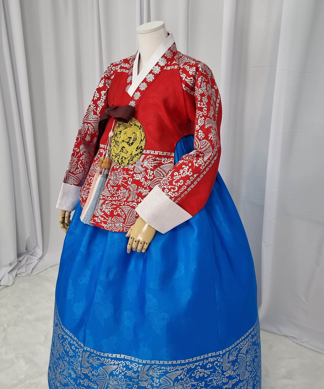 Korean Traditional Woman Personal Custom Hanbok Wedding Party Ceremony High Quality Print Dangui 당의 Queen Princess Design Hanbok Red Blue OSW145