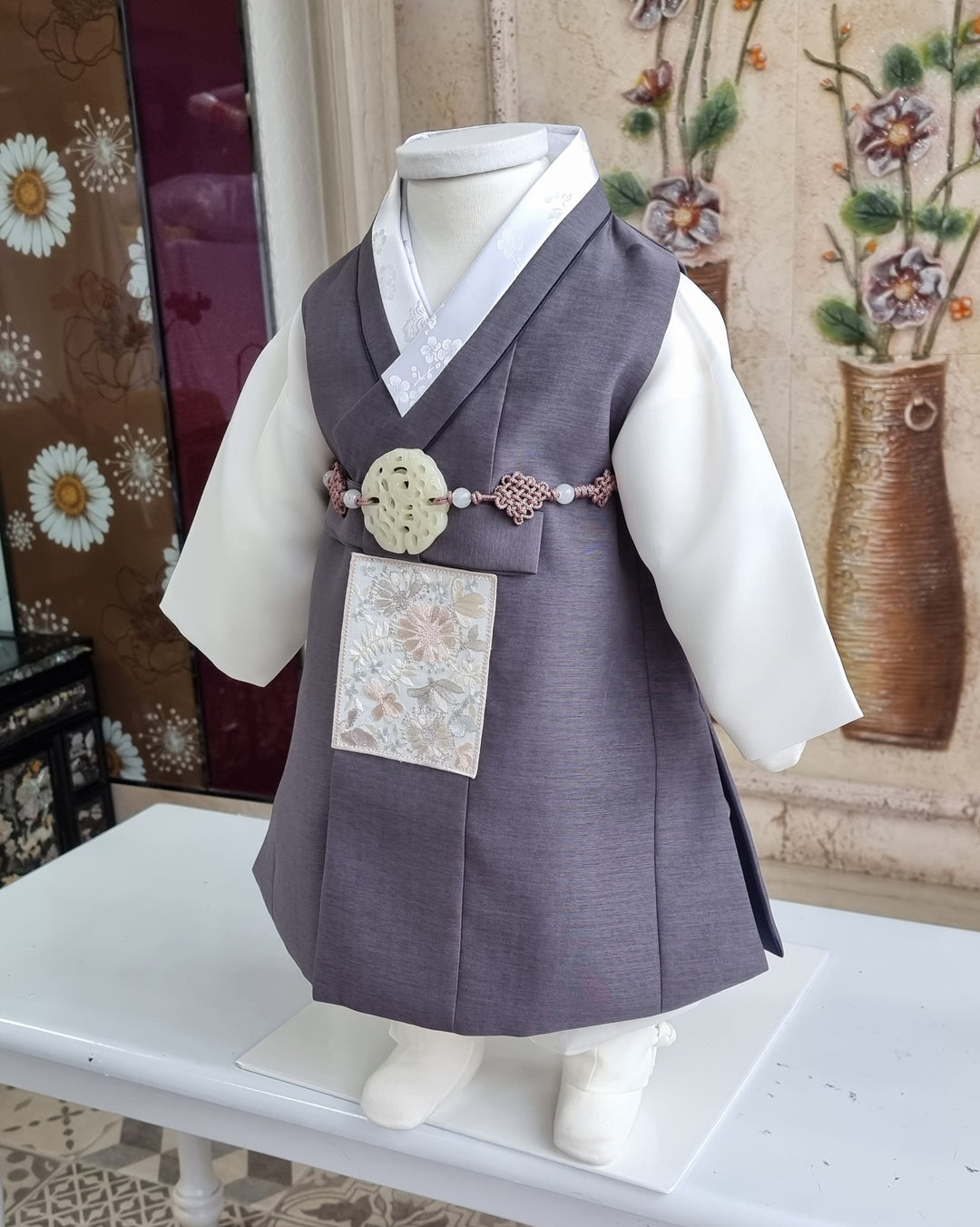 Hanbok Boy Baby Korea Traditional Clothing Set First Birthday Celebration Party 100th Birth Celebration 1–15 years Baby Gray HGB107