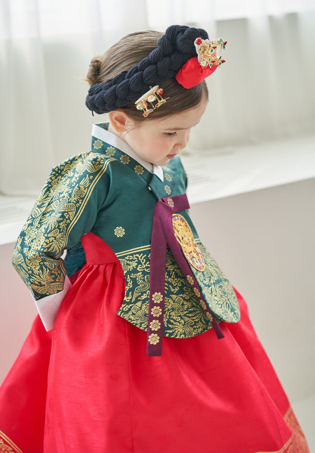 Korea Traditional Hanbok Girl Baby Princess Queen Design Baikil 1–10 Years 1st Birthday Party OSG108