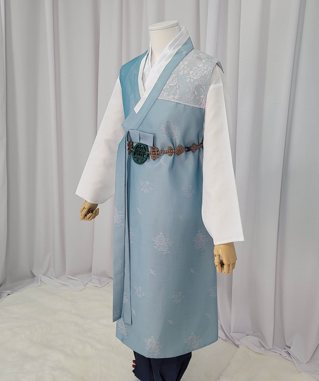 Korean Traditional Man Male Personal Custom Hanbok&nbsp; Light Blue Dad Son Couple Wedding Party Ceremony OSM150