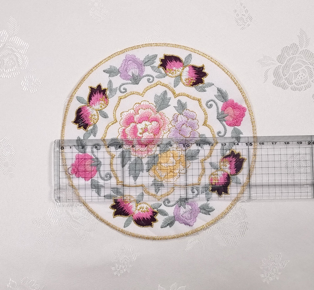 Korean Traditional Embroidery Patch Clothing DIY Accessory Flower Desing 15 cm BAP008