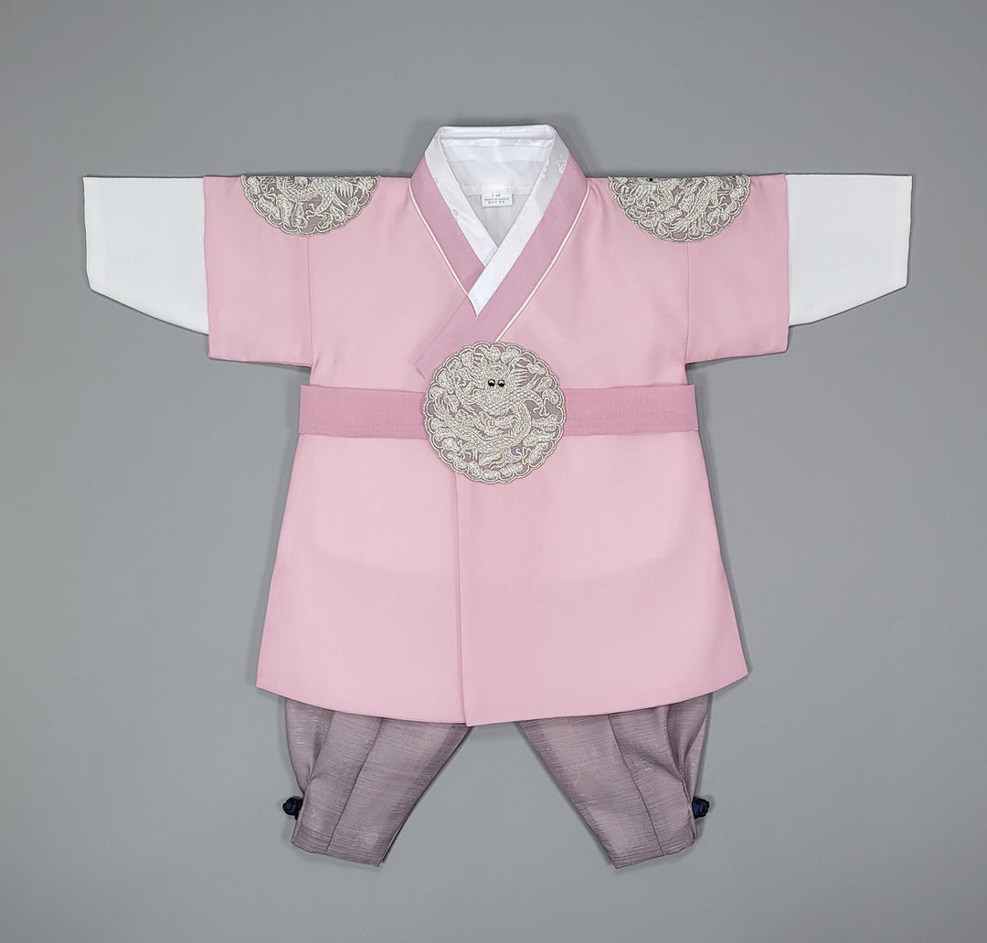 Korean Traditioanl Boy Baby Hanbok Dol Baikil Party Celebration 100th-8 Ages Pink Kings Design