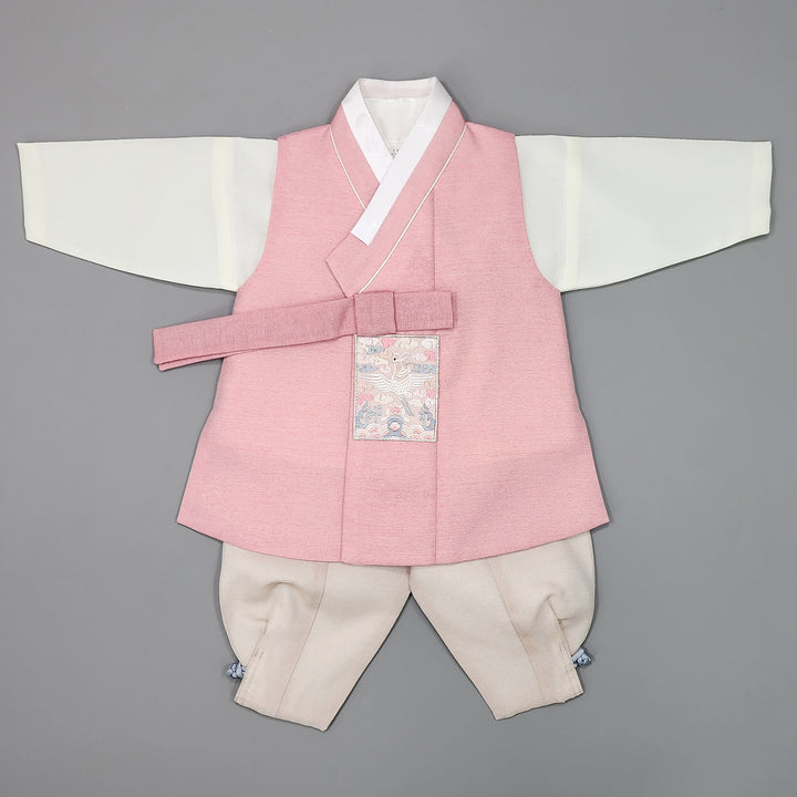 Korean Traditional Boy Baby Hanbok Dol Baikil Party Celebration 100th-15 Ages Pink JYB103