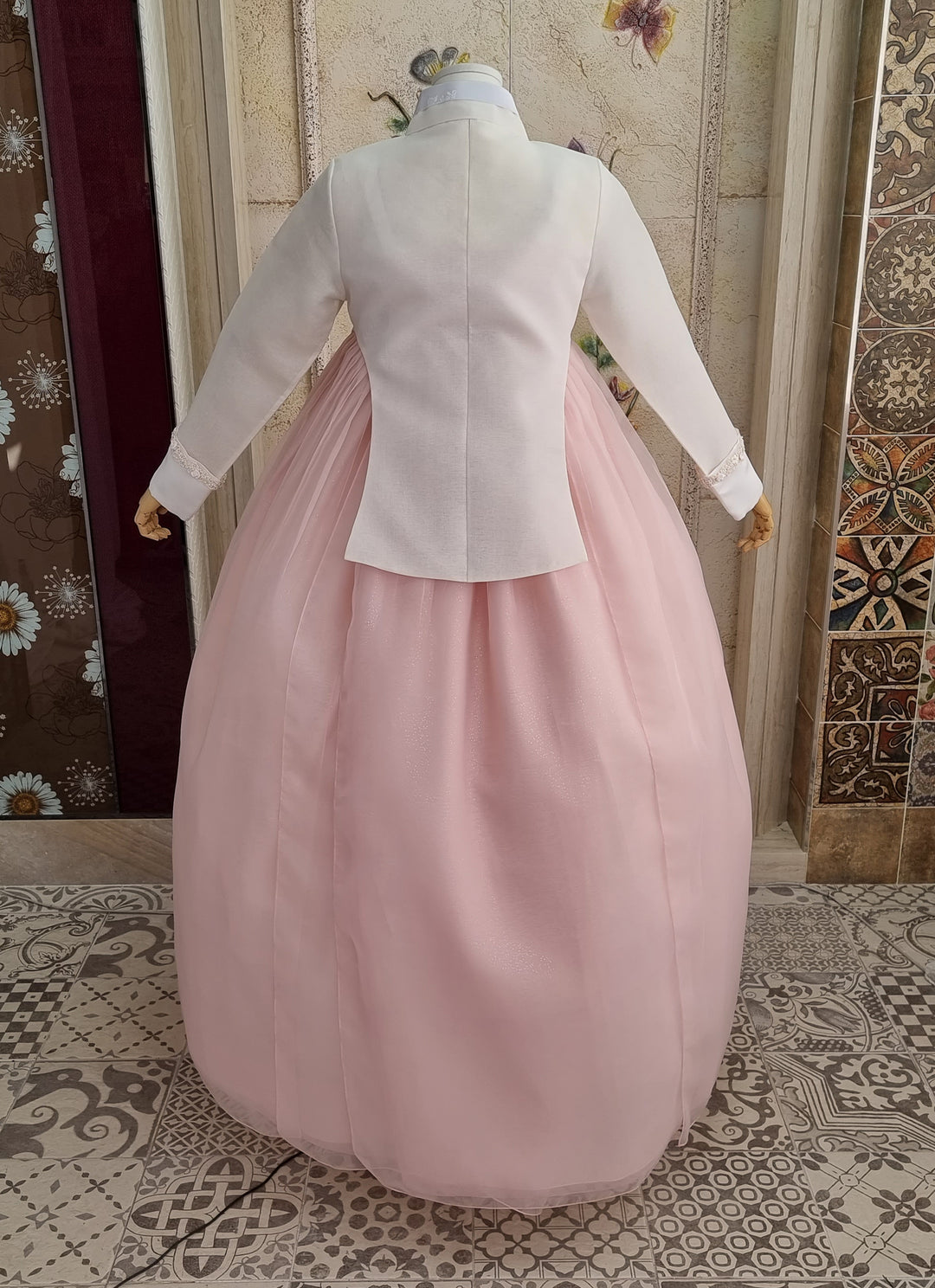 Korean Traditional Woman Personal Custom Hanbok Wedding Party Ceremony Lovely Pink Hanbok Skirt Mom Grandmom Hanbok OSW136