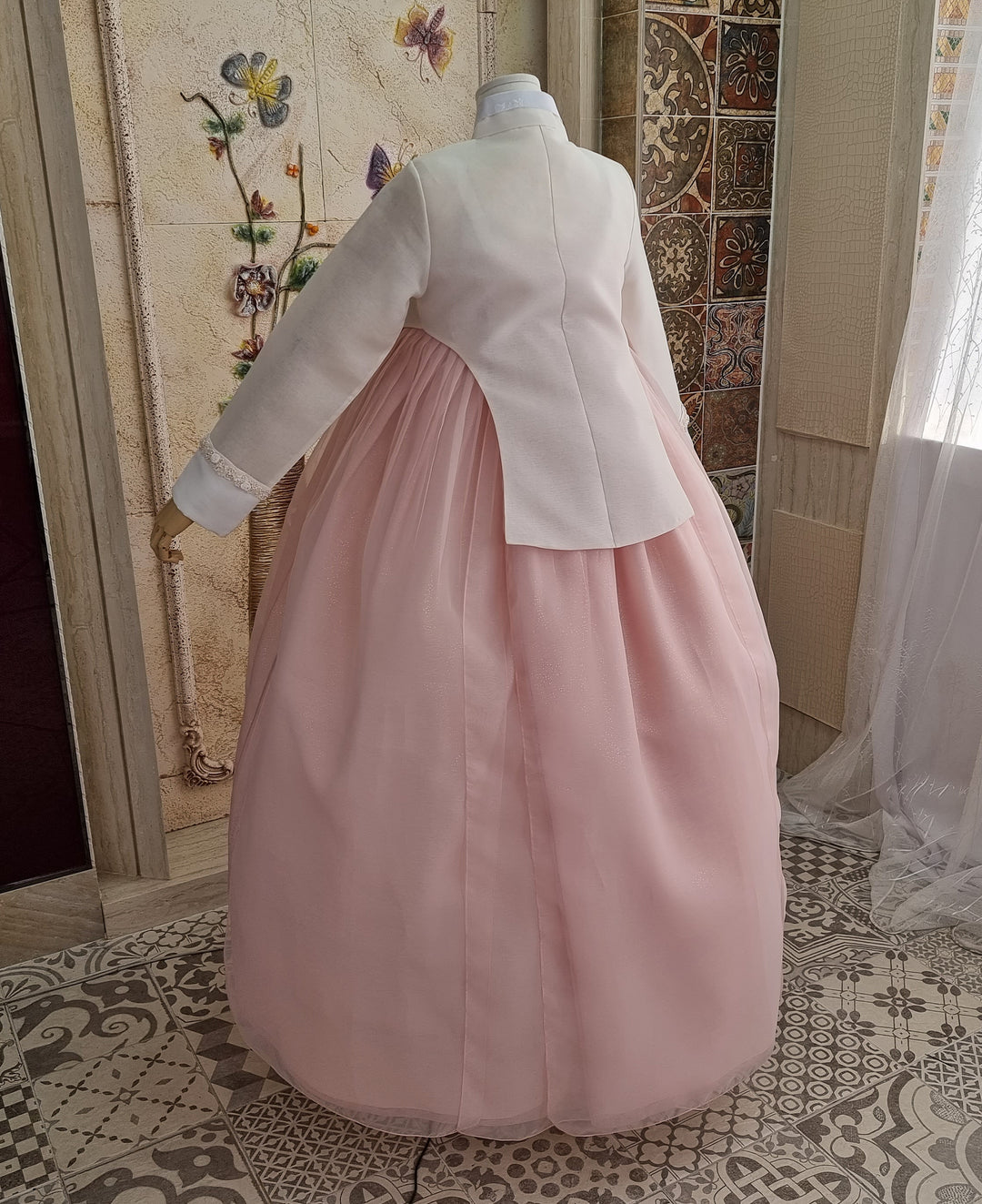 Korean Traditional Woman Personal Custom Hanbok Wedding Party Ceremony Lovely Pink Hanbok Skirt Mom Grandmom Hanbok OSW136