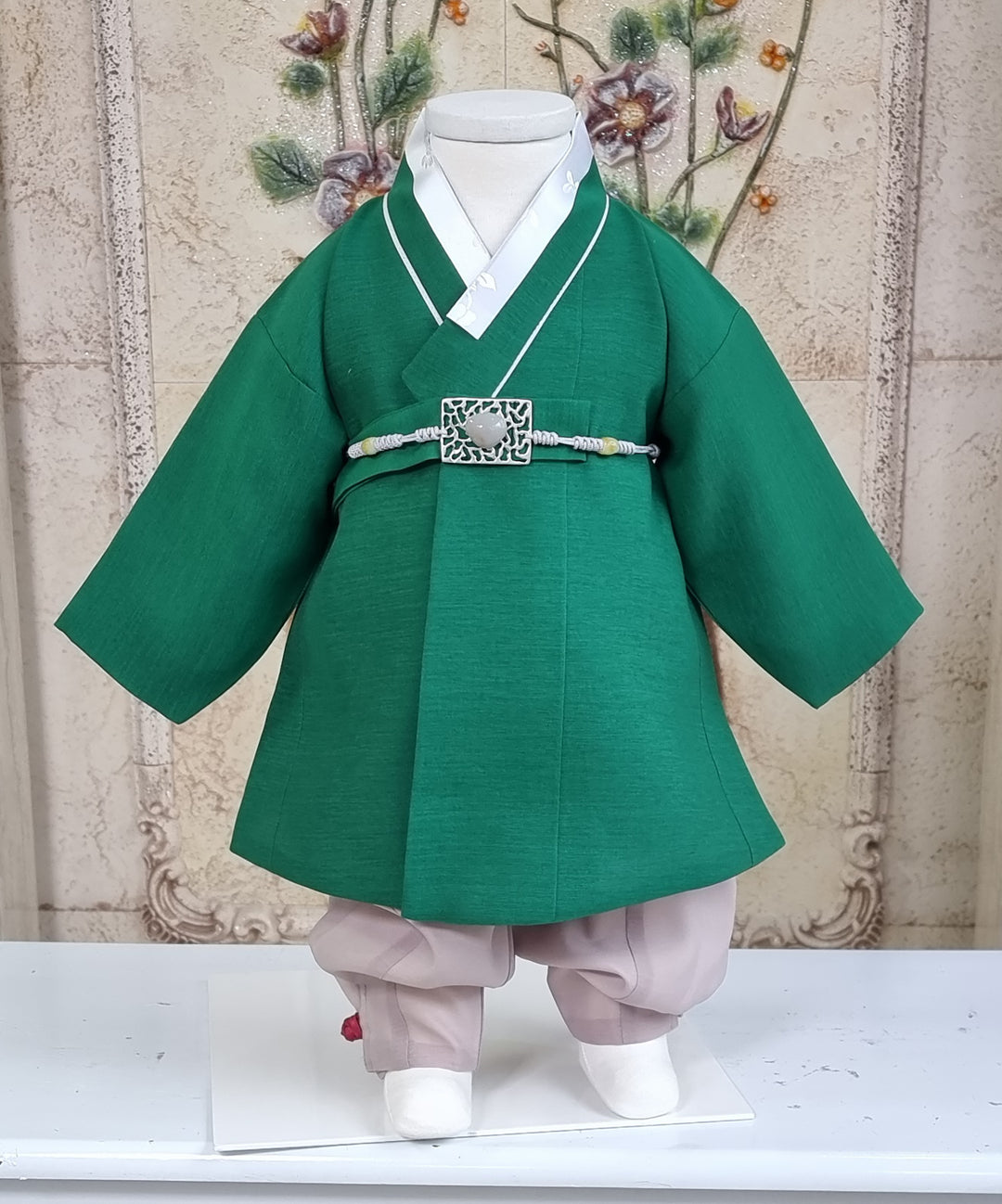 Korean Traditional Boy Baby Hanbok Dol Party Celebration 1-8 Ages Vivid Green BDB101