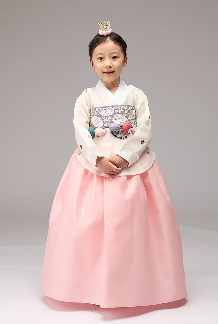 Hanbok Girl Baby Korea Traditional Clothing Set First Birthday Celebration Party Celebration 1–10 years Peach Pink GGH102