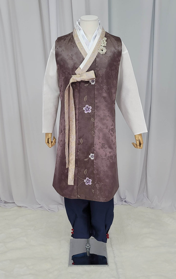 Korean Traditional Man Male Personal Custom Brown Hanbok&nbsp; Wedding Party Ceremony OSM149