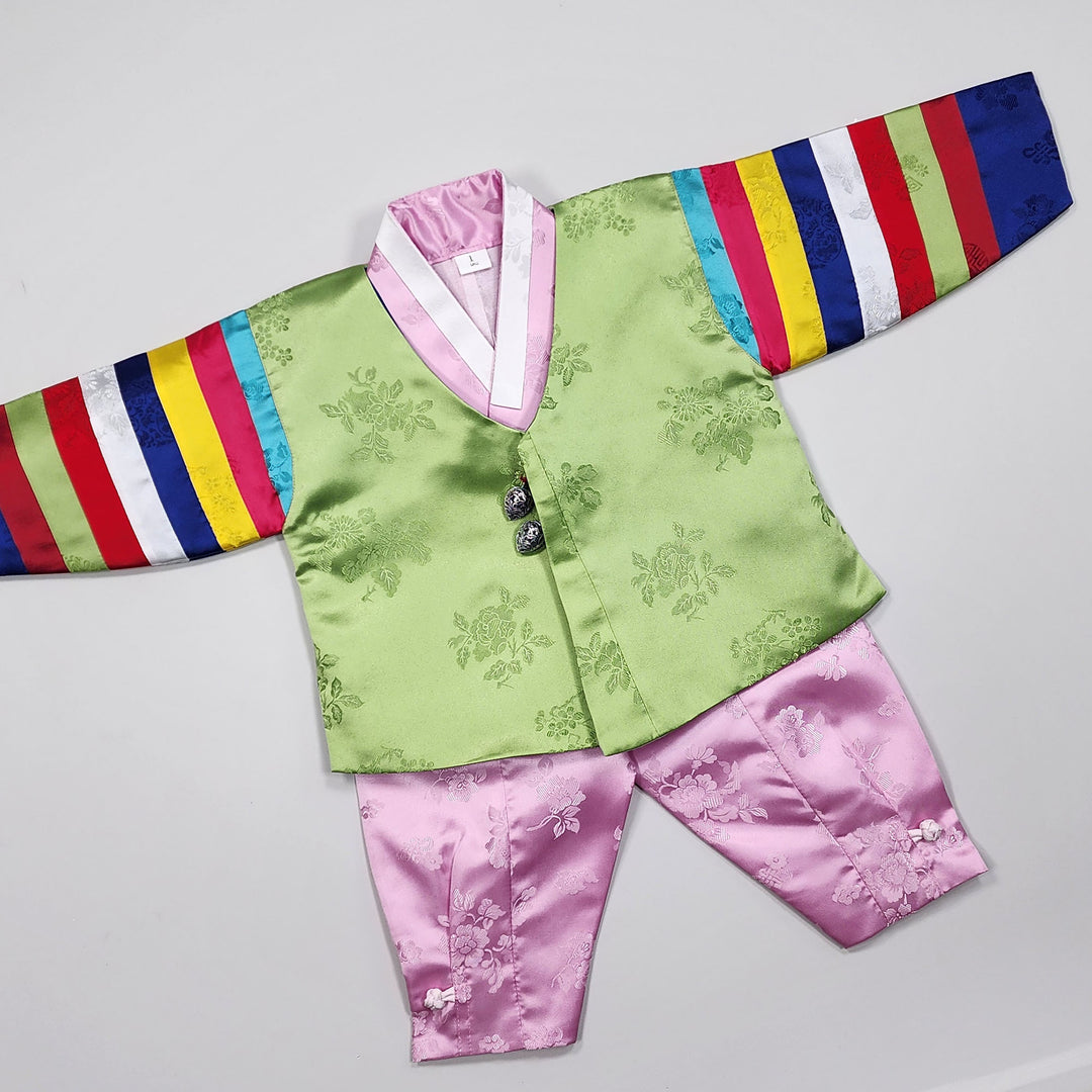 Korean Traditional Boy Baby Hanbok Dol Party Celebration 1 Ages Green GBH108