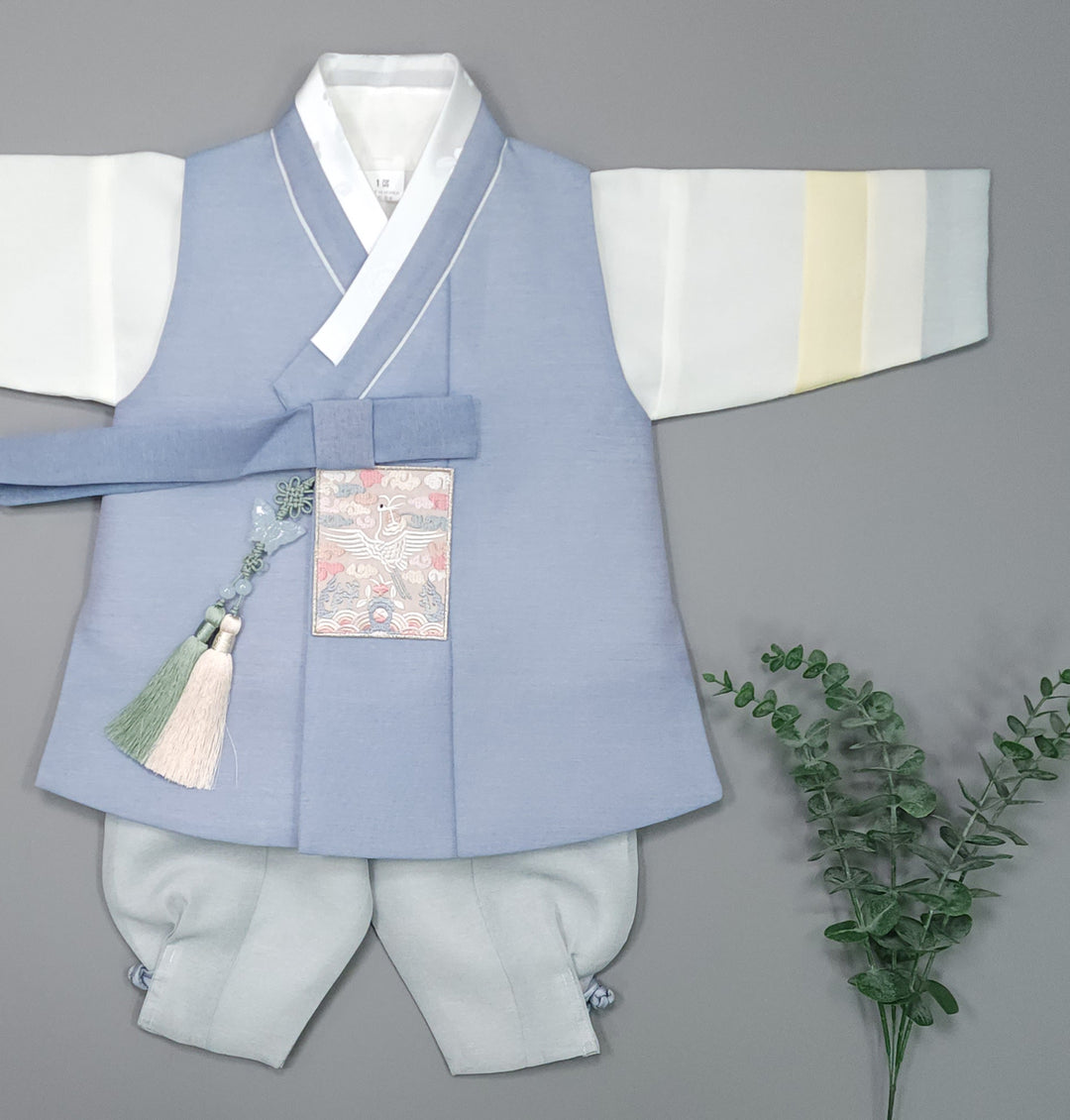 Korean Traditional Boy Baby Hanbok Dol Baikil Party Celebration 100th-15 Ages Blue JYB105