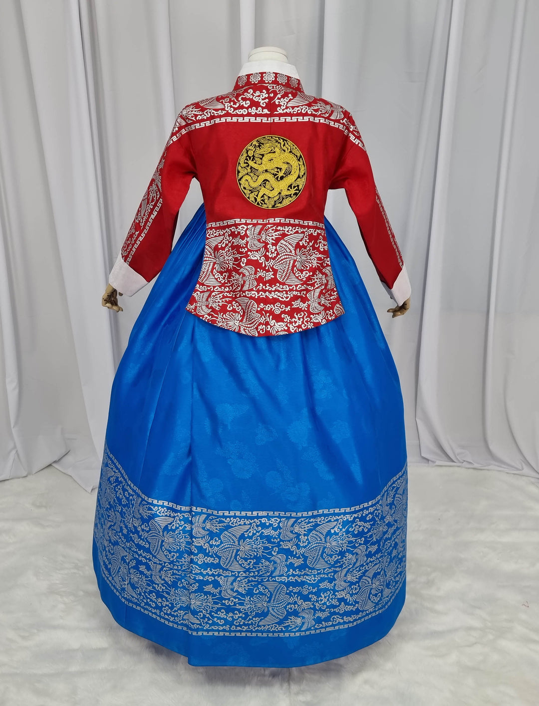 Korean Traditional Woman Personal Custom Hanbok Wedding Party Ceremony High Quality Print Dangui 당의 Queen Princess Design Hanbok Red Blue OSW145