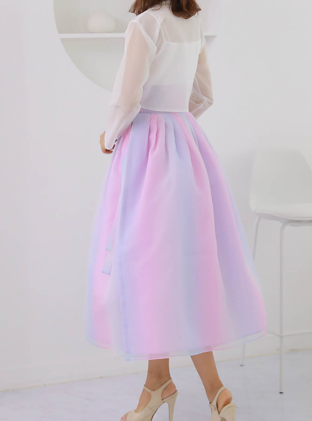 Korean Modern Daily Hanbok Casual Modernized Party Celebration Dress Top Jeogori Skirt White Lovely Pink SSN013