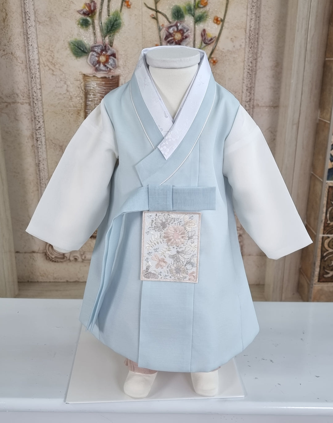 Hanbok Boy Baby Korea Traditional Clothing Set First Birthday Celebration Party 100th Birth Celebration 1–15 years Baby Light Blue HGB105