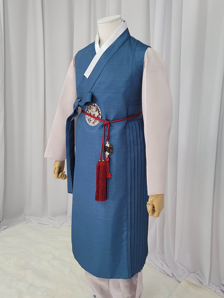 Korean Traditional Man Male Personal Custom Hanbok&nbsp; Royal Blue Dad Son Couple Wedding Party Ceremony OSM151