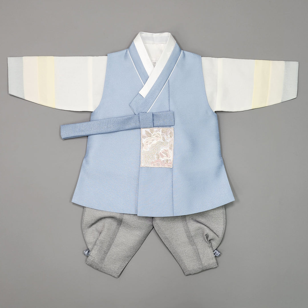 Korean Traditional Boy Baby Hanbok Dol Baikil Party Celebration 100th-15 Ages Blue JYB102