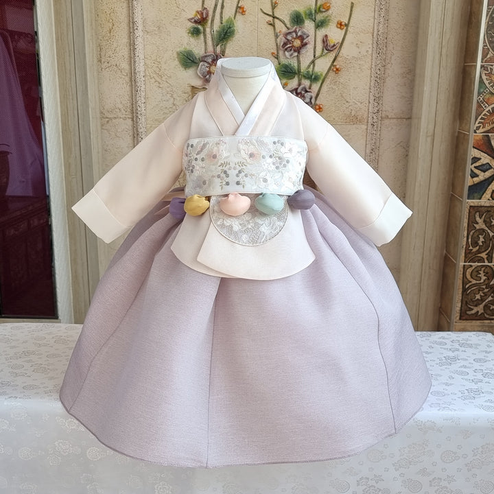 Hanbok Girl Baby Korea Traditional Clothing Set First Birthday Celebration Party 100th Birth Celebration 1–15 years Violet HG159