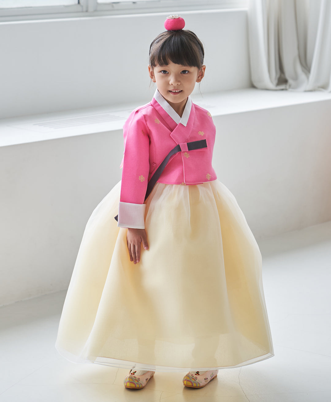 Hanbok Girl Baby Korea Traditional Clothing Set First Birthday Celebration Party 100th Birth Celebration 1-10 years Pink Yellow