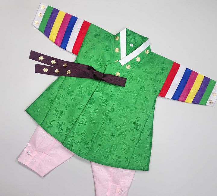 Korean Traditional Boy Baby Hanbok Dol Party Celebration 1 Ages Green GBH104