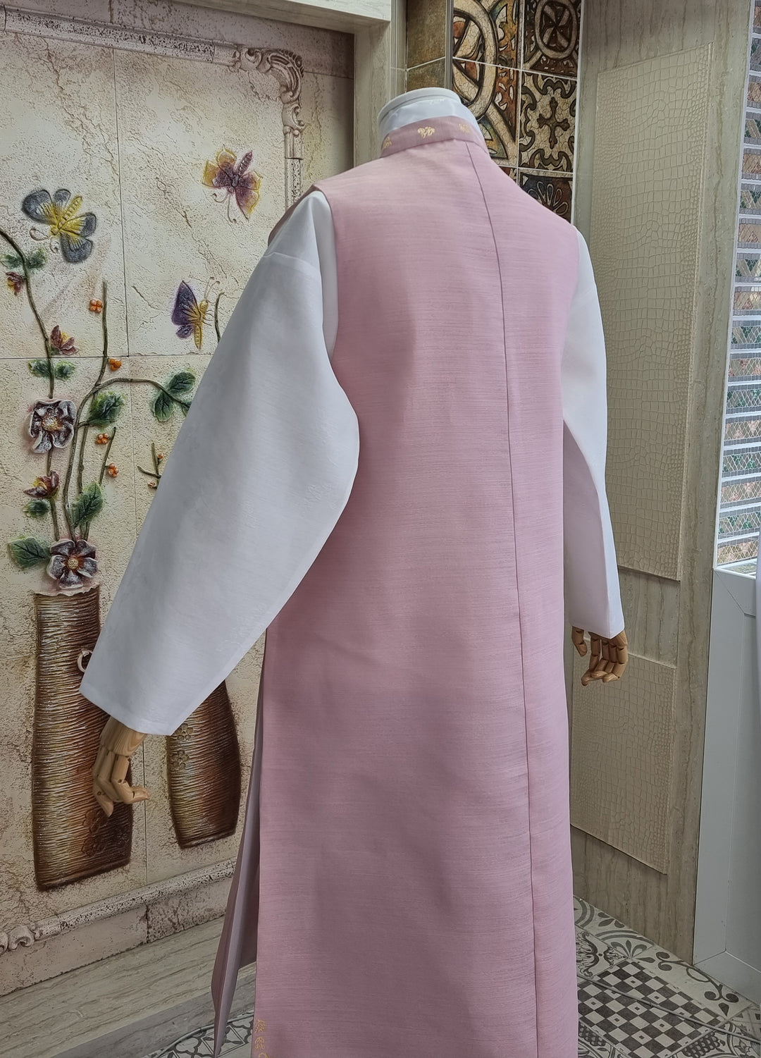 Korean Traditional Man Personal Custom Hanbok Wedding Party Ceremony Pink Groom Father Hanbok OSM132