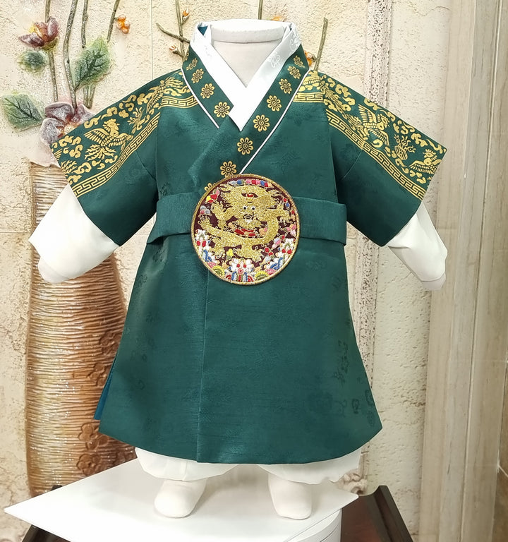 Korean Traditional Boy Baby Hanbok Dol Baikil Party Celebration 100th Days 1-8 Ages Green HGB119