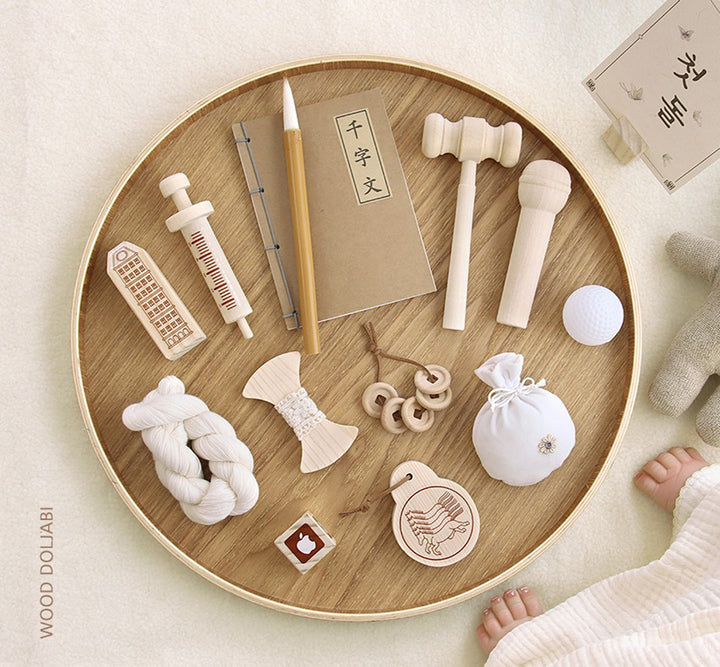 Korean 1st Birthday Dol Party Ceremony Wood Doljabi Kit 돌잡이 세트 13 Items