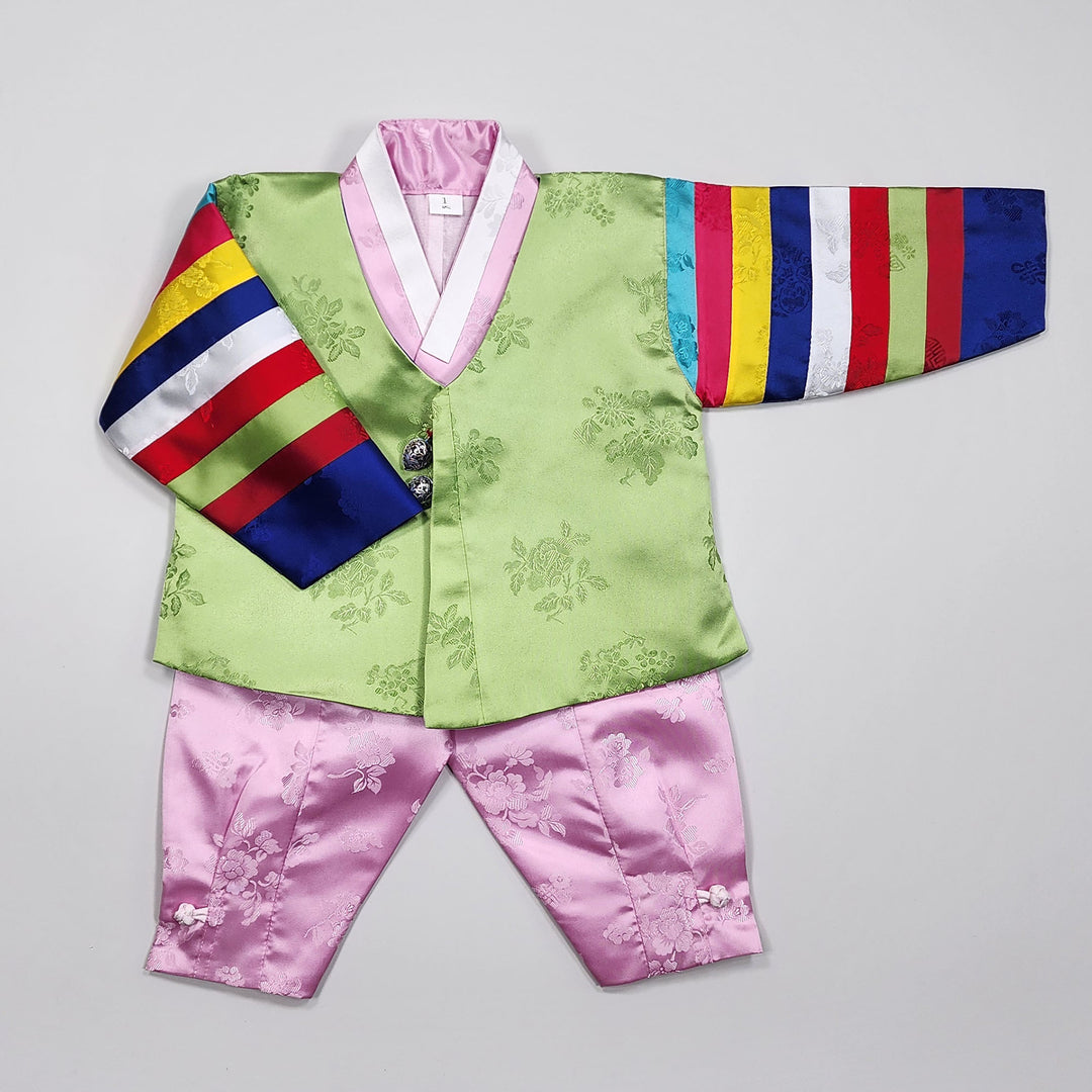 Korean Traditional Boy Baby Hanbok Dol Party Celebration 1 Ages Green GBH108