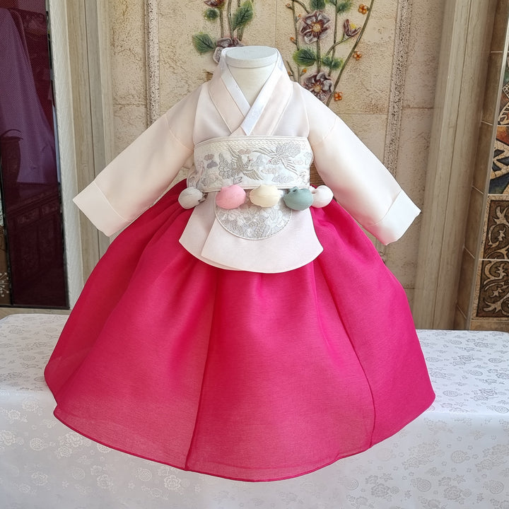 Hanbok Girl Baby Korea Traditional Clothing Set First Birthday Celebration Party 100th Birth Celebration 1–15 years Red HG160