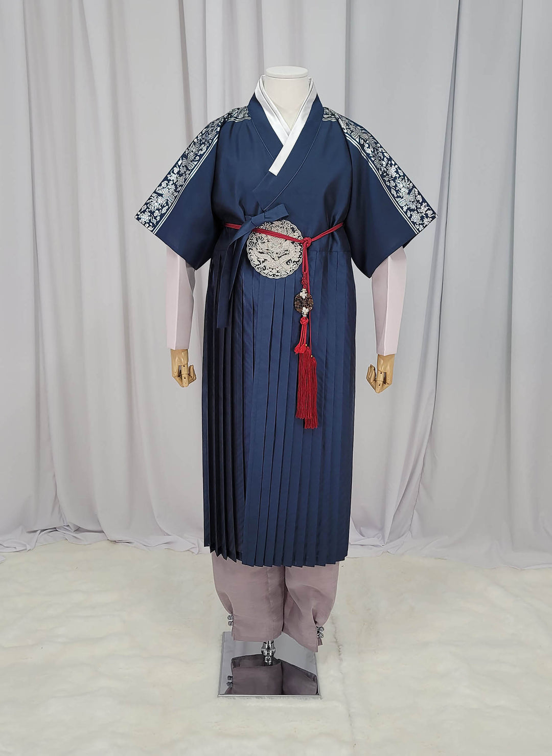 Korean Traditional Man Male Personal Custom Hanbok&nbsp; Green-Navy Kings Prince Design Wedding Party Ceremony OSM143