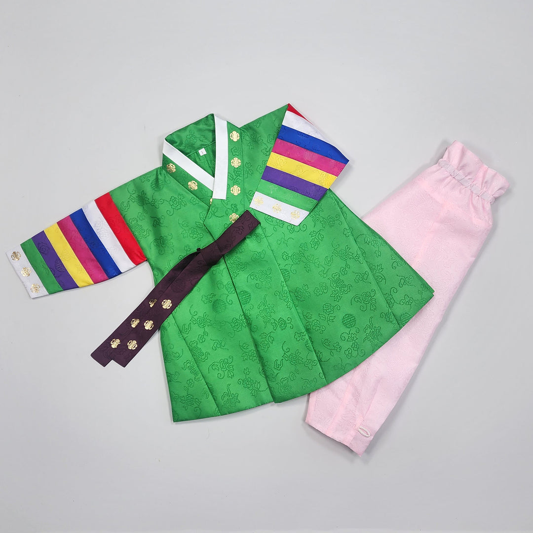 Korean Traditional Boy Baby Hanbok Dol Party Celebration 1 Ages Green GBH104