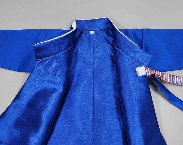 Korean Traditional Boy Baby Hanbok Dol Baikil Party Celebration 100 Days-8 Ages Vivid Blue OSB165