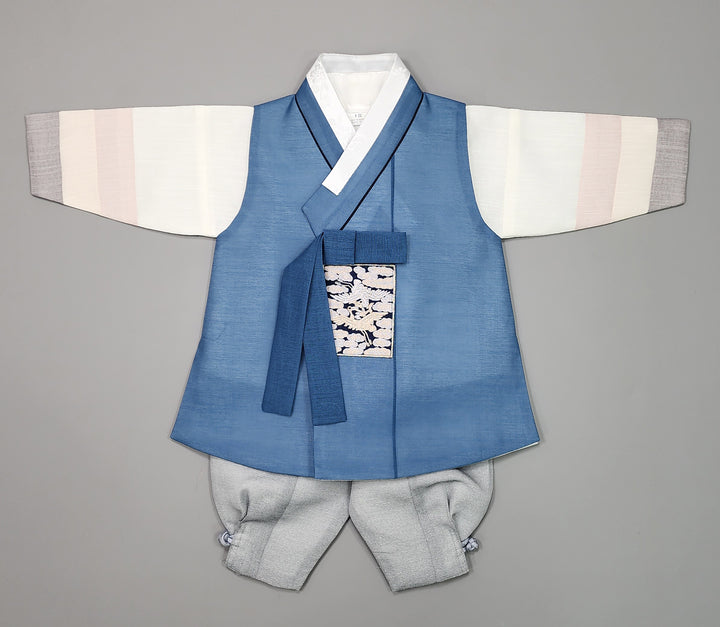 Korean Traditional Boy Baby Hanbok Dol Baikil Party Celebration 100th-15 Ages Blue JYB107