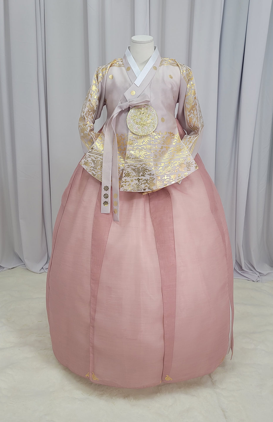 Korean Traditional Woman Personal Custom Hanbok Wedding Party Ceremony High Quality Print Dangui 당의 Queen Princess Design Hanbok Dark Pink Gold Print OSW152