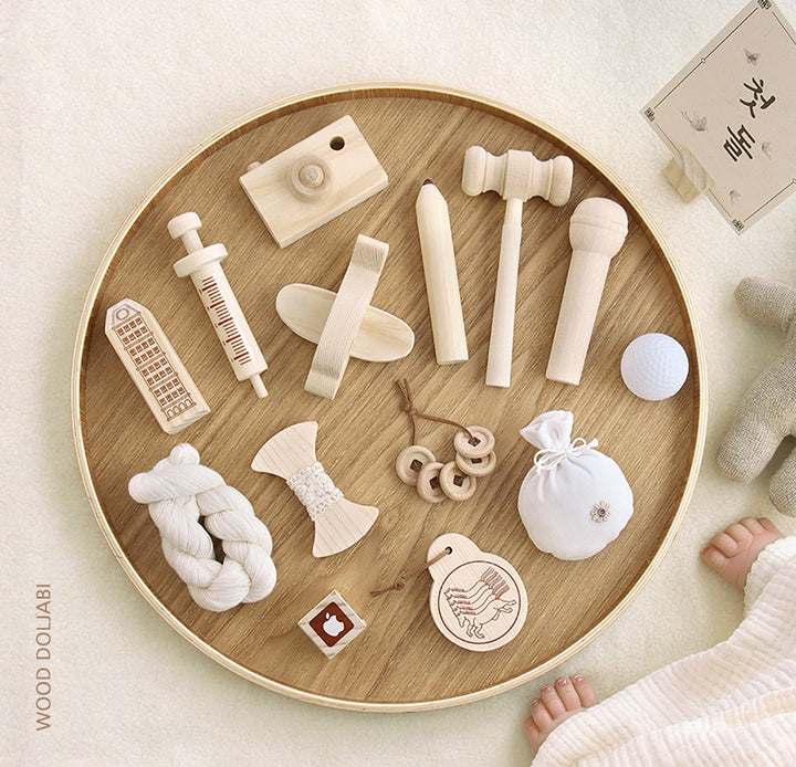 Korean 1st Birthday Dol Party Ceremony Wood Doljabi Kit 돌잡이 세트 14 Items