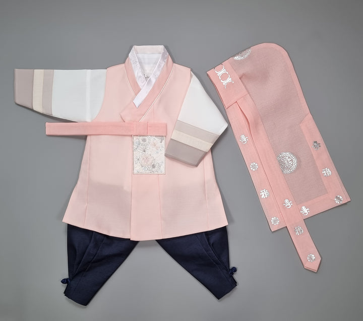 Hanbok Boy Baby Korea Traditional Clothing Set First Birthday Celebration Party 100th Birth Celebration 1–15 years Baby Pink HGB104