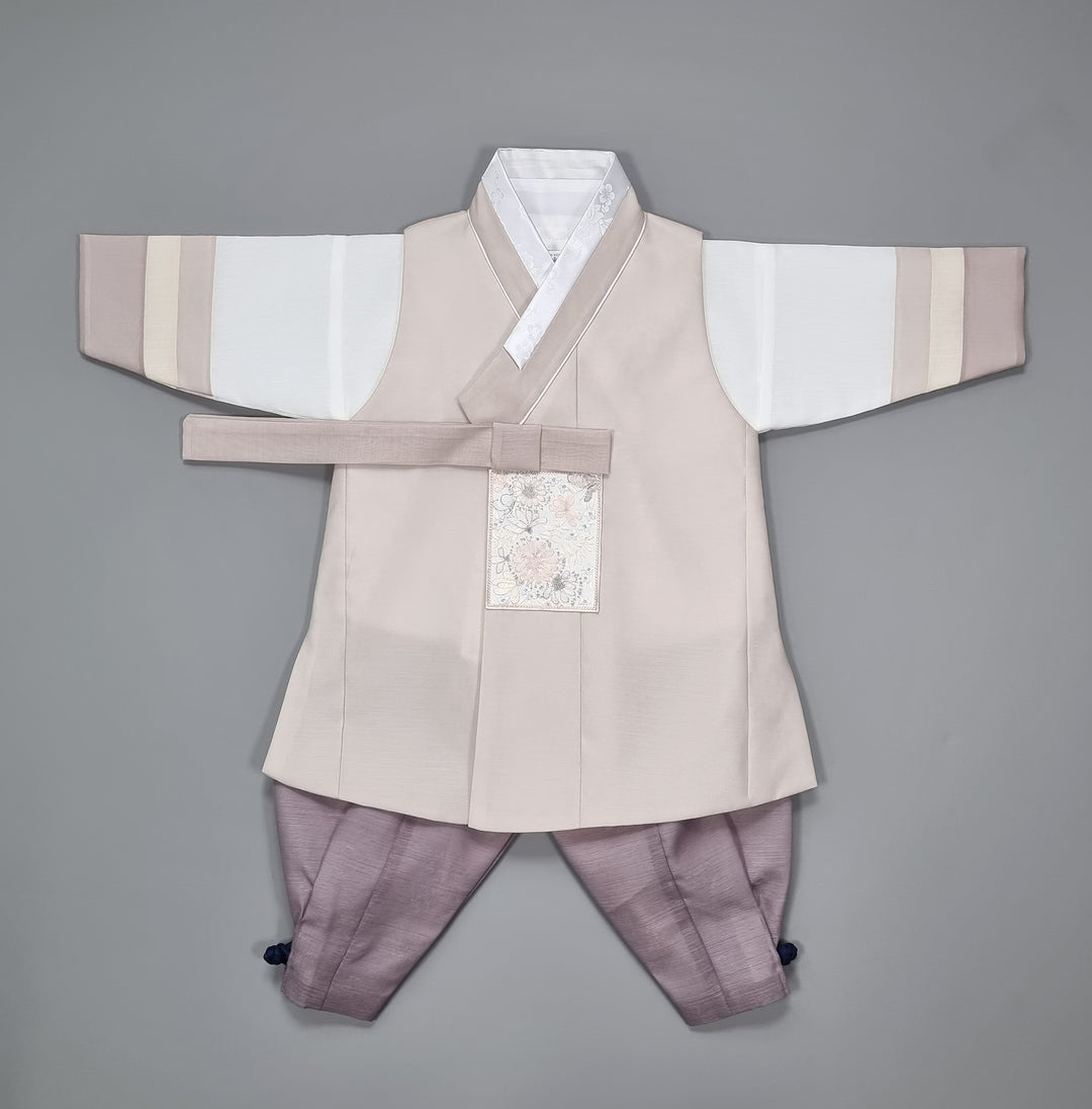 Hanbok Boy Baby Korea Traditional Clothing Set First Birthday Celebration Party 100th Birth Celebration 1–15 years Baby Beige HGB106