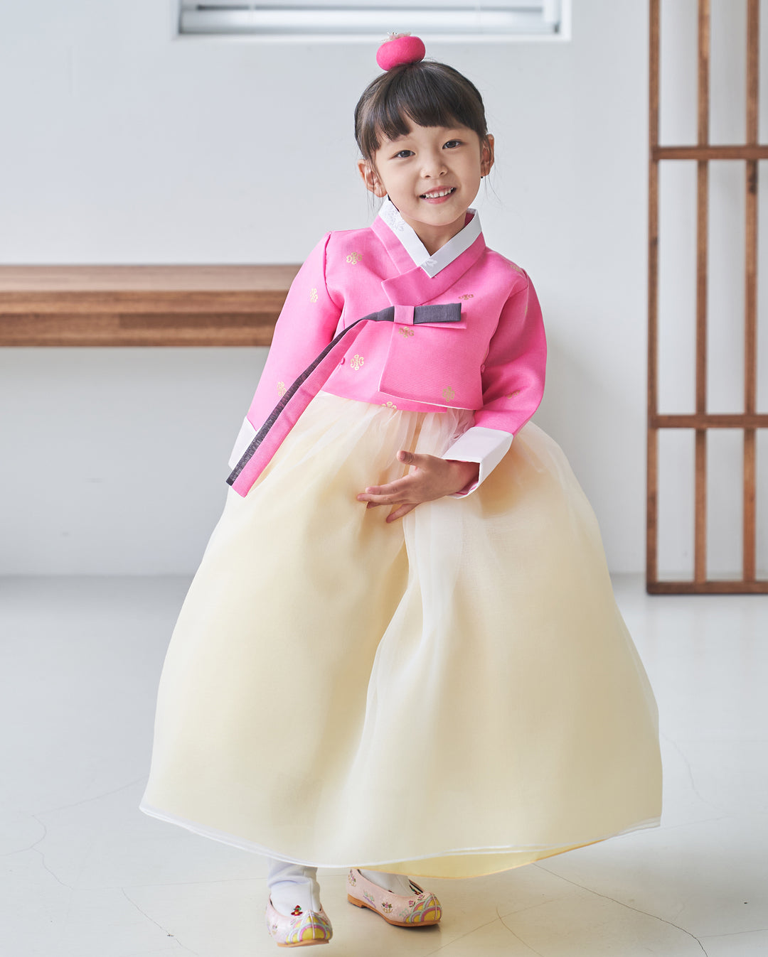 Hanbok Girl Baby Korea Traditional Clothing Set First Birthday Celebration Party 100th Birth Celebration 1-10 years Pink Yellow