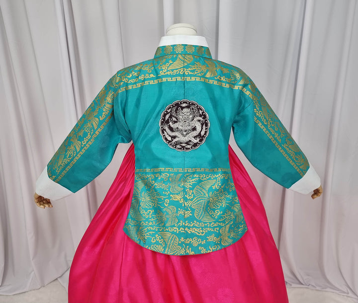 Korean Traditional Woman Personal Custom Hanbok Wedding Party Ceremony High Quality Print Dangui 당의 Queen Princess Design Hanbok Green Red OSW147