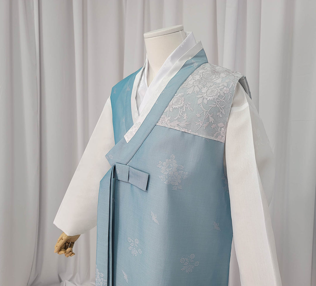 Korean Traditional Man Male Personal Custom Hanbok&nbsp; Light Blue Dad Son Couple Wedding Party Ceremony OSM150