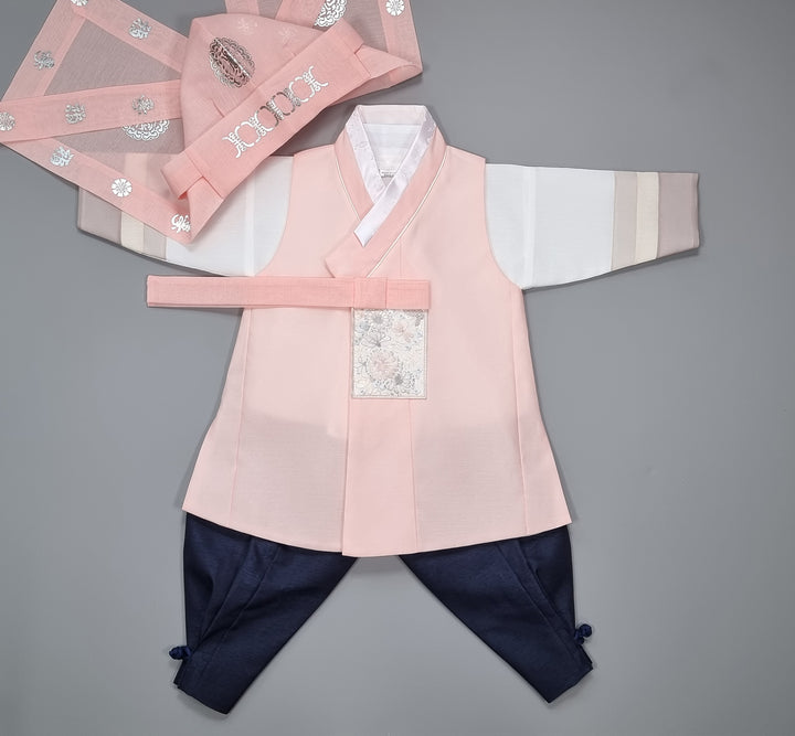 Hanbok Boy Baby Korea Traditional Clothing Set First Birthday Celebration Party 100th Birth Celebration 1–15 years Baby Pink HGB104